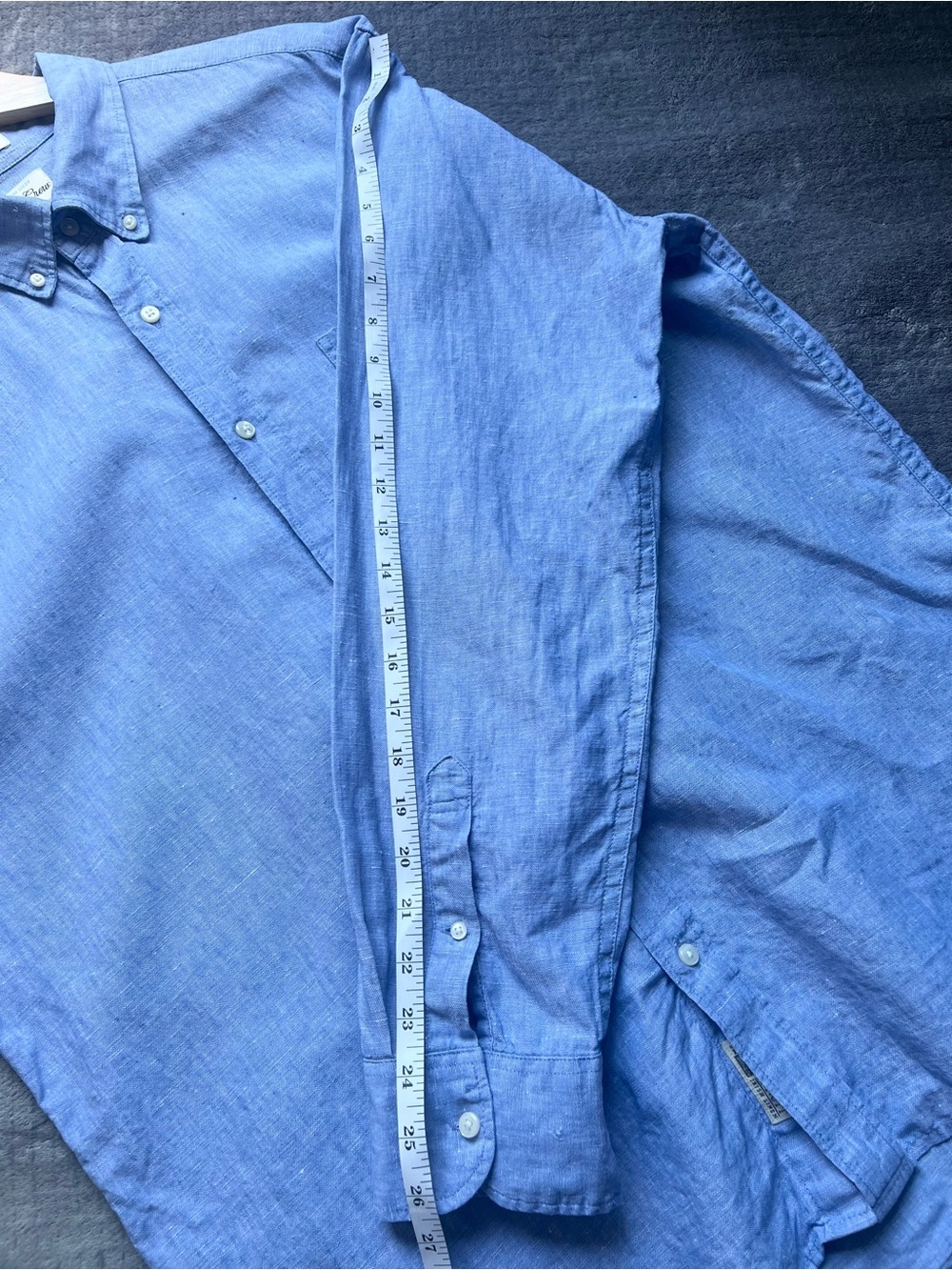J.Crew Baird McNutt Irish linen Button Down Shirt XL Blue Classic Summer Beach - Picture 13 of 15